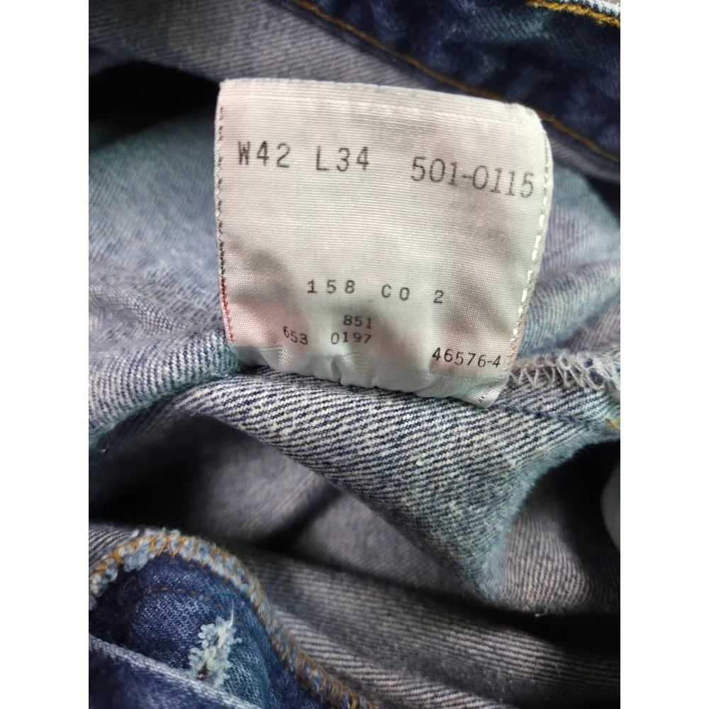Vintage Levi's 501 Jeans Mens 42x34 Blue‎  90s Made in USA Straight Leg Denim